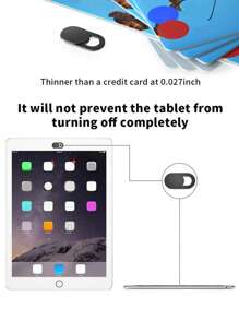 網絡攝像頭保護套、相機保護套滑軌、筆記本電腦相機保護套滑軌、智能手機網絡攝像頭貼紙 - 黑色 - 查看 3