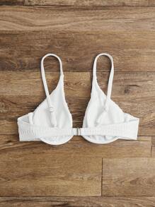 SHEIN Solid Underwire Bikini Top - White - View 2