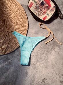 側繫帶泳褲 - 藍色 - 查看 1