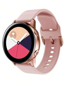 1入組20mm手錶腕帶，適用於三星Galaxy Watch 4/5/5 Pro/Classic 46mm/ Active 2/Gear S3，矽膠帶，適用於華為GT 2/2e/3/3 Pro智能手錶腕帶配件 - 粉色 - 查看 2