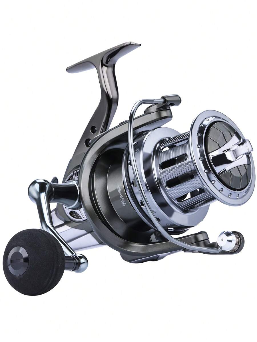 SOUGAYILANG 旋轉釣魚捲線器超順暢強力10000系列4.7:1齒輪比10+1BB - 灰色 - 查看 1