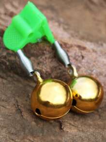 SOUGAYILANG Kẹp nhựa ngoài trời Cắn cảnh báo chuông cần câu - màu xanh lá - Xem 2