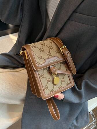 Fashionable,Minimalist,Casual,Letter Graphic Flap Phone Wallet For Girl, Teen Girls