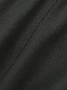 SHEIN Quần thể thao Con gái Dây kéo màu trơn - màu đen - Xem 4