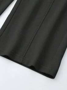 SHEIN Quần thể thao Con gái Dây kéo màu trơn - màu đen - Xem 6