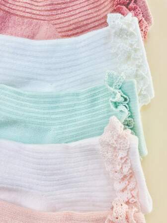 5pairs Baby Lace Decor Anti-slip Socks