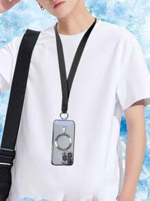 1 dây buộc điện thoại màu trơn - màu đen - Xem 4