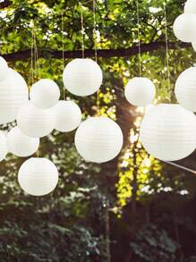 4pcs Paper Lantern, White Hanging Lantern For Party - White - View 1
