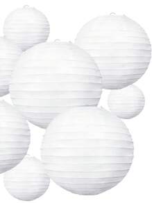 4pcs Paper Lantern, White Hanging Lantern For Party - White - View 3