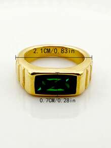 1 Chiếc Nhẫn Trang Trí Đá Kim Cương Giả Bằng Thép Không Gỉ Quyến Rũ Cho Phụ Nữ Để Trang Trí Hàng Ngày - Vàng - Xem 3