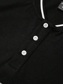 Manfinity Homme Áo thun có cổ Nam Nút phía trước Khối Màu Giải trí - Nhiều màu - Xem 4