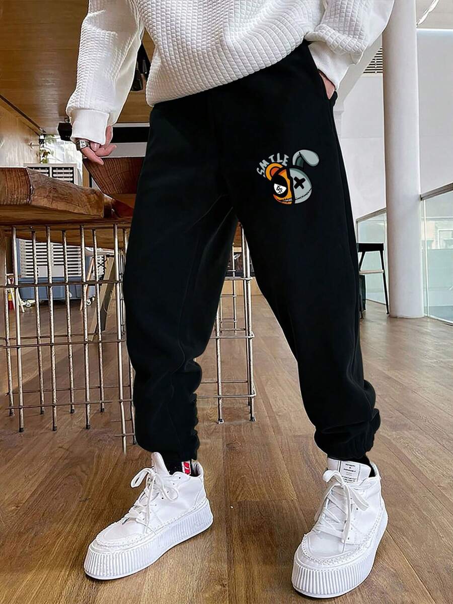 Manfinity Hypemode Men Cartoon Graphic Joggers - Black - View 1