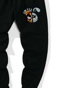 Manfinity Hypemode Men Cartoon Graphic Joggers - Black - View 4