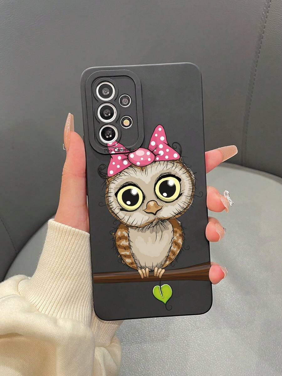 Cartoon Owl Print Phone Case - Multicolor - View 1