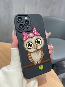 Cartoon Owl Print Phone Case - Multicolor - View 2