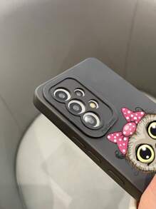 Cartoon Owl Print Phone Case - Multicolor - View 3