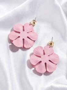 1pair European & American Style Fashionable Sweet Multilayer Flower Drop Earrings Valentines - Pink - View 5