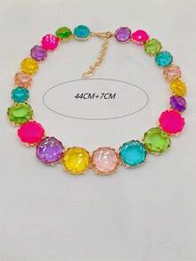 1 Châu Âu & Phong Cách Vintage 8 Mặt Nhựa Đá Quý Vòng Cổ Cho Nữ Đảng - Nhiều màu - Xem 5