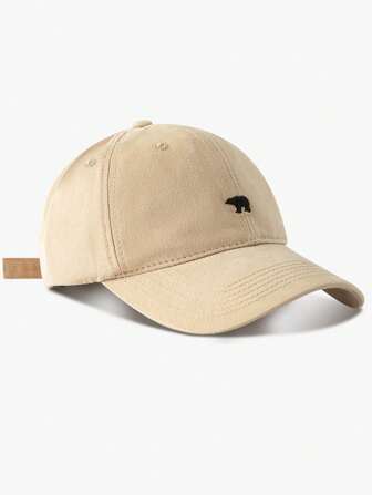 1入組男士小熊刺繡休閒棒球帽適用於日常