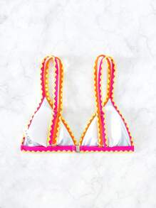 Summer Beach Colorblock Triangle Bikini Top