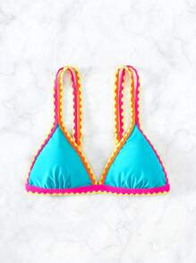Summer Beach Colorblock Triangle Bikini Top