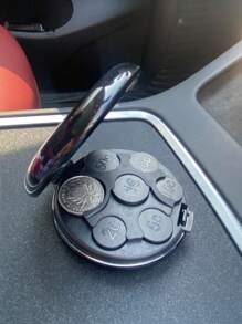 1pc Aluminum Alloy Car Coin Storage Organizer