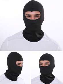 1入組素色滌綸防曬巴拉克拉法帽 - 黑色 - 查看 3