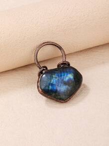 1入組復古風格拉長石心形女式吊墜派對禮物可調節尺寸 - 彩色 - 查看 3