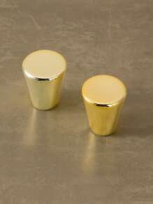 2 Cái/bộ Núm Ngăn Kéo Bằng Nhựa, Kéo Ngăn Kéo Hình Tròn Màu Vàng Hiện Đại Cho Hộ Gia Đình - Vàng - Xem 1