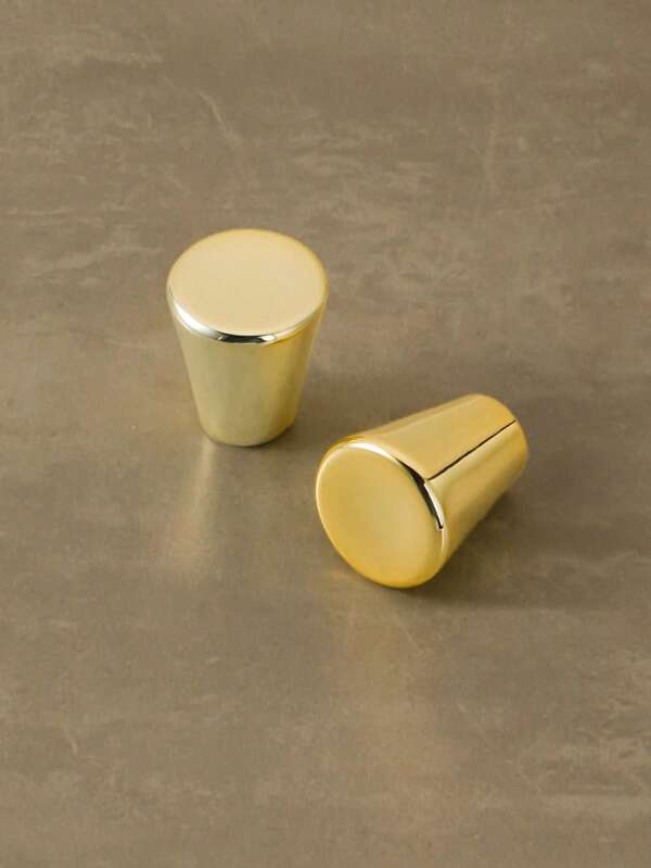 2pcs/set Plastic Drawer Knob, Modern Gold Round Drawer Pull For