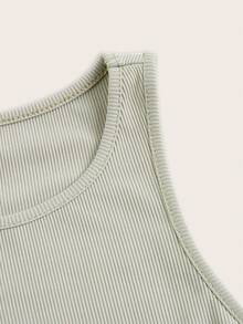 SHEIN EZwear Solid Lace Up Tank Top