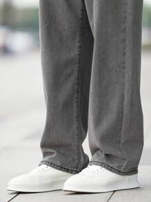 Manfinity Hypemode Men Slant Pocket Straight Leg Jeans - Grey - View 7