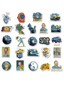 39pcs Oil Painting Pattern Sticker