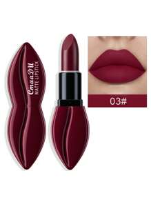 絲絨啞光口紅,持久不粘杯子高顏料口紅 - 紅色 - 查看 2