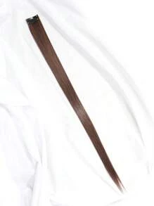 夾片中等的直筒合成纖維接髮 - Light Brown - 查看 6