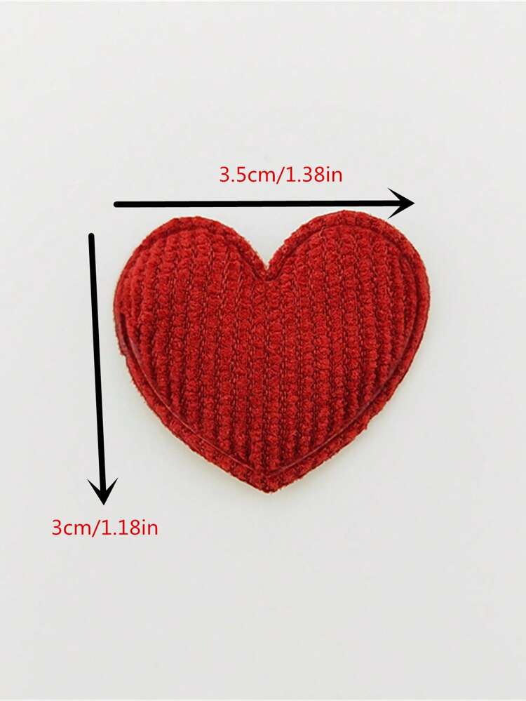 100pcs/set Solid DIY Sewing Decoration, Creative Polyester Heart Design DIY Decoration For Sewing