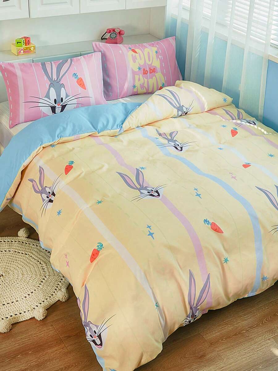 LOONEY TUNES X SHEIN Set colcha con estampado de dibujos animados sin dulce para - Multicolor - Ver 1