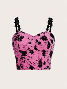 Aveloria 印花吊帶上衣 - 玫紅色 - 查看 1