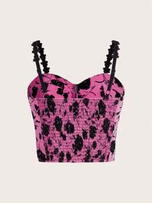 Aveloria 印花吊帶上衣 - 玫紅色 - 查看 2