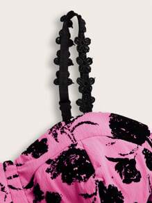 Aveloria 印花吊帶上衣 - 玫紅色 - 查看 4