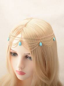 Turquoise Decor Hair Band - Multicolor - View 2