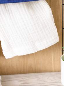 SHEIN 男嬰椰子樹和字母圖案襯衫和短褲 - 藍白色 - 查看 5