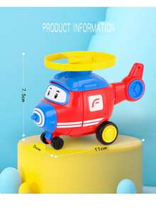 1入組兒童卡通飛機玩具 - 紅色 - 查看 3