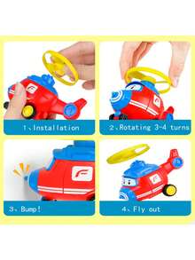 1入組兒童卡通飛機玩具 - 紅色 - 查看 6