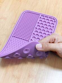 1入組矽膠寵物餐墊用於狗和貓食物餵養 - 紫色 - 查看 4