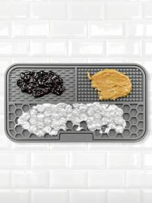 1pc Silicone Pet Placemat For Dog And Cat For Food Feeding - Grey - View 4