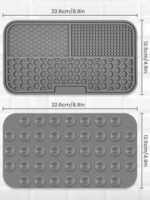 1pc Silicone Pet Placemat For Dog And Cat For Food Feeding - Grey - View 6