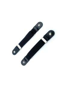 Solid Adjustable Elastic Belt For Women And Men - Black - View 3