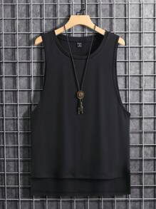 Manfinity LEGND Áo thun & Áo lót Nam Cao thấp Chia màu trơn Giải trí - màu đen - Xem 3