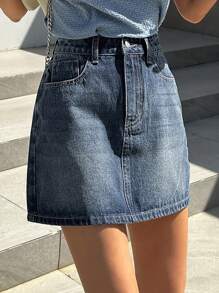 DAZY Washed Denim Skirt